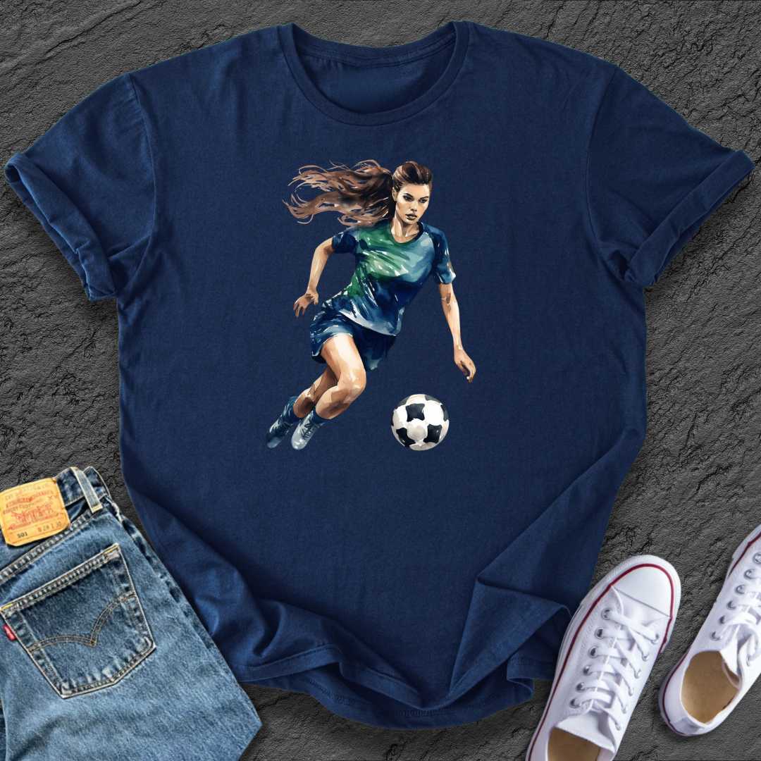 Watercolour Lady Football Tee