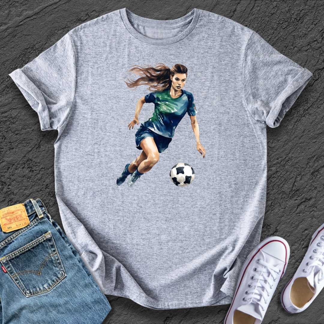 Watercolour Lady Football Tee