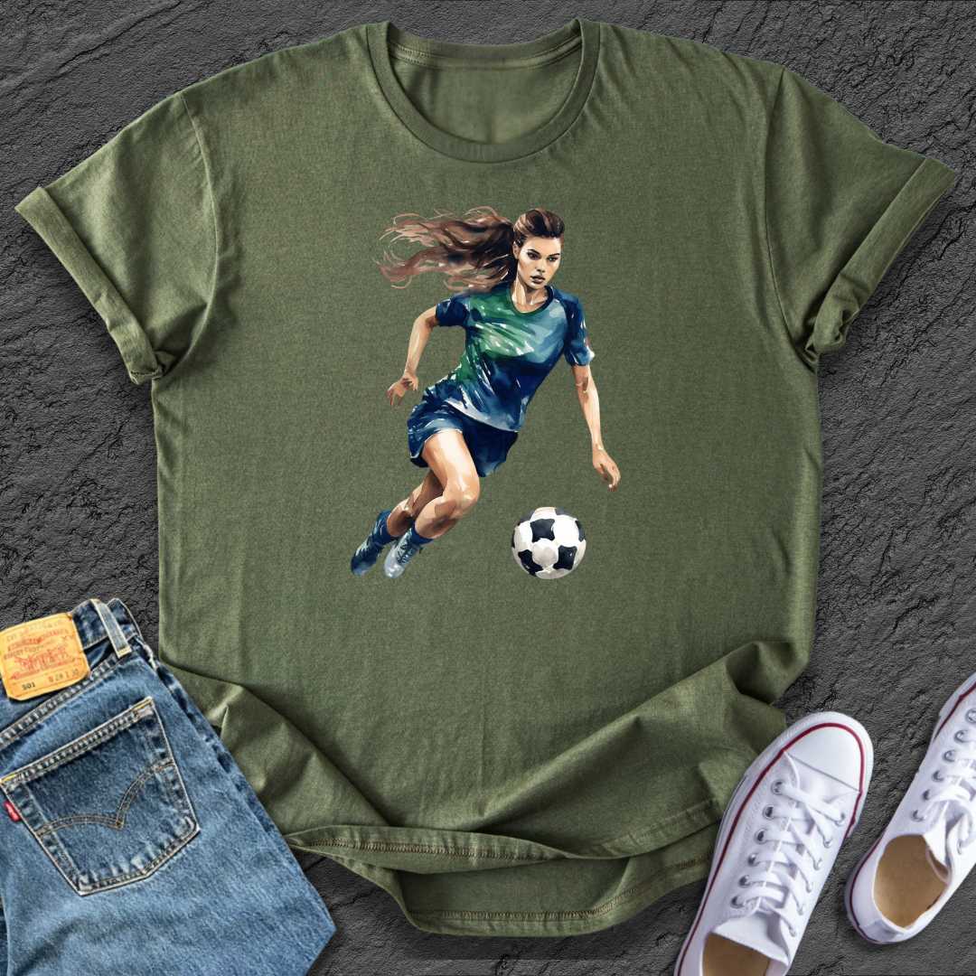 Watercolour Lady Football Tee