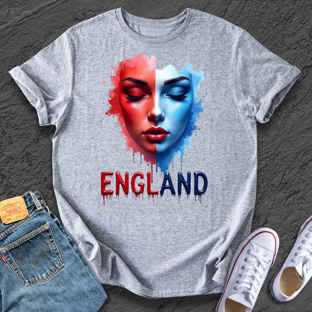 Women England Blue & Red Tee