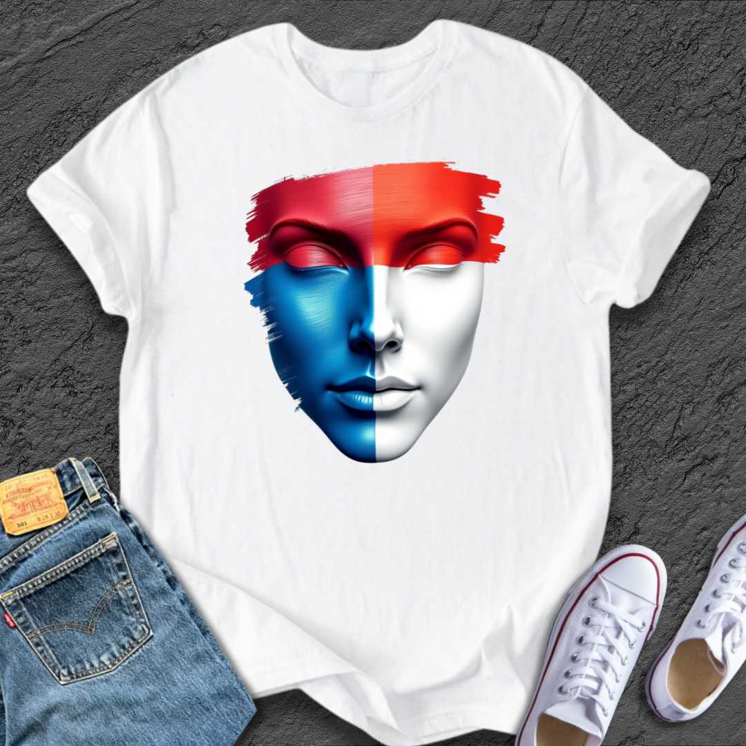 Red White & Blue Face Tee