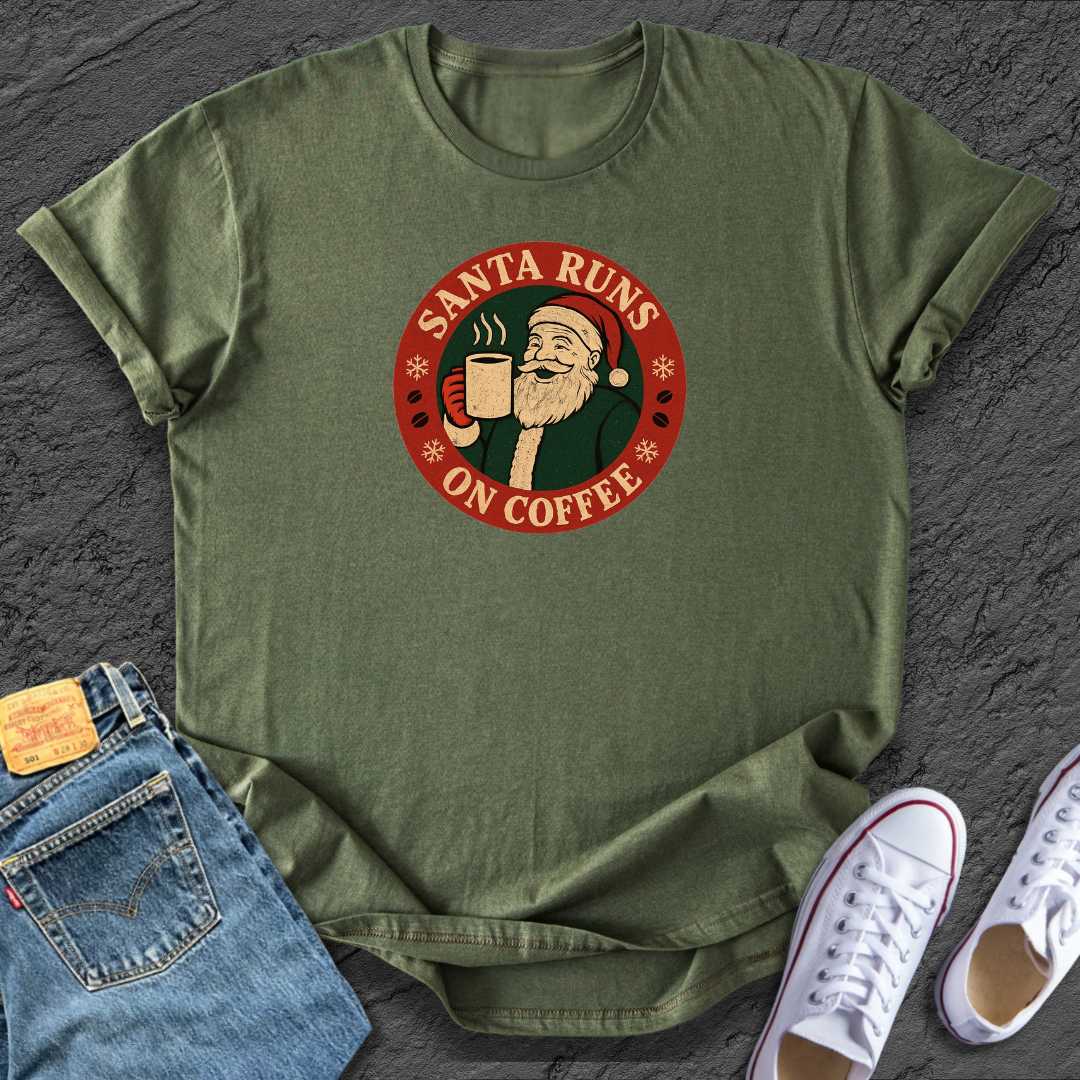 Santa Runs on Coffee Tee