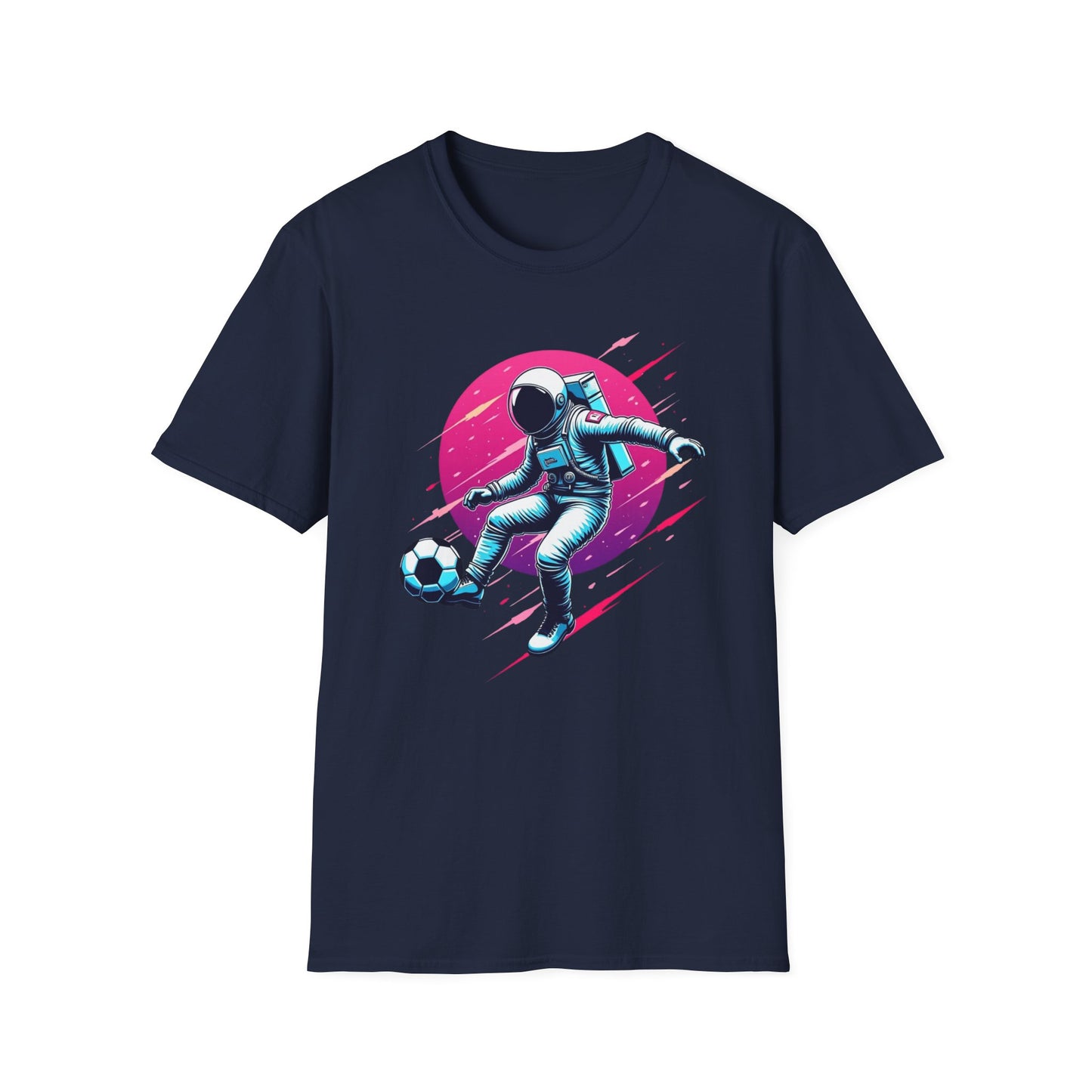 Astronaut Football Soccer Space Softstyle T-Shirt