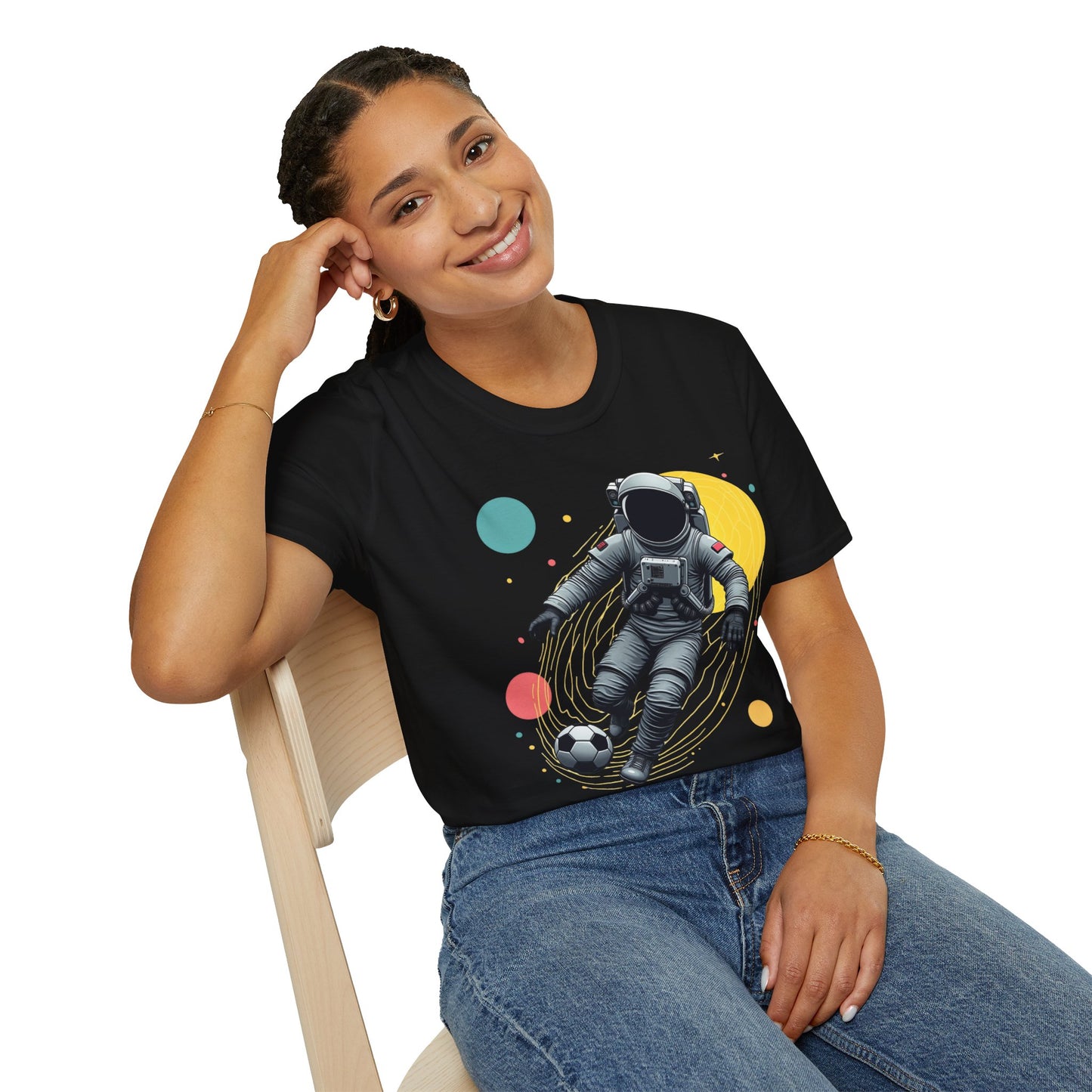 Astronaut Football Soccer Unisex Softstyle T-Shirt