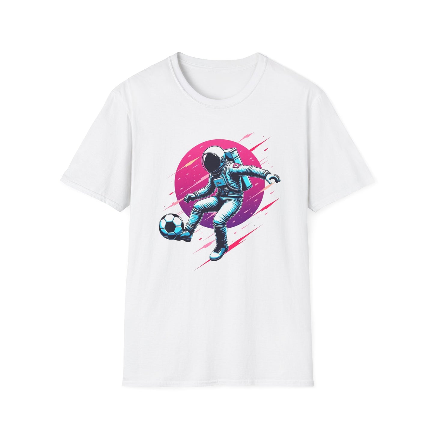 Astronaut Football Soccer Space Softstyle T-Shirt