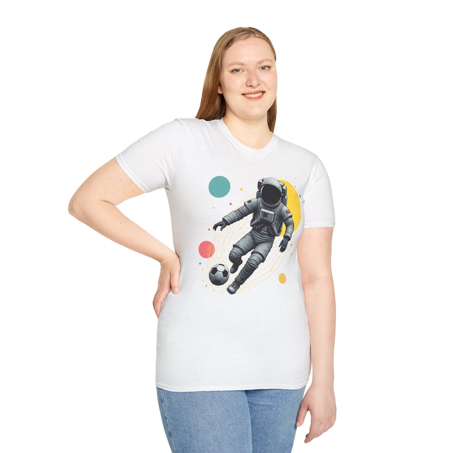 Astronaut Football Soccer Unisex Softstyle T-Shirt