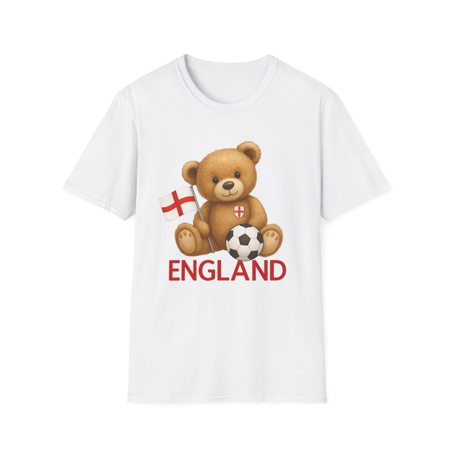 England Teddy Bear Soccer Fan T-Shirt