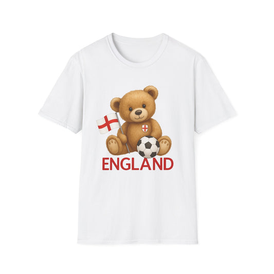 England Teddy Bear Soccer Fan T-Shirt