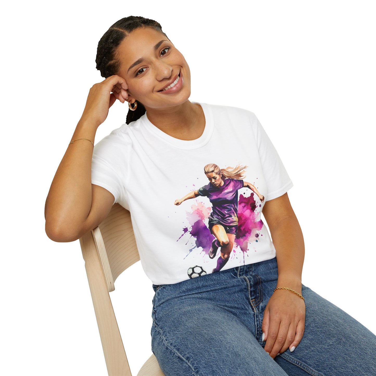 Dynamic Women's Football Soccer Graphic Tee