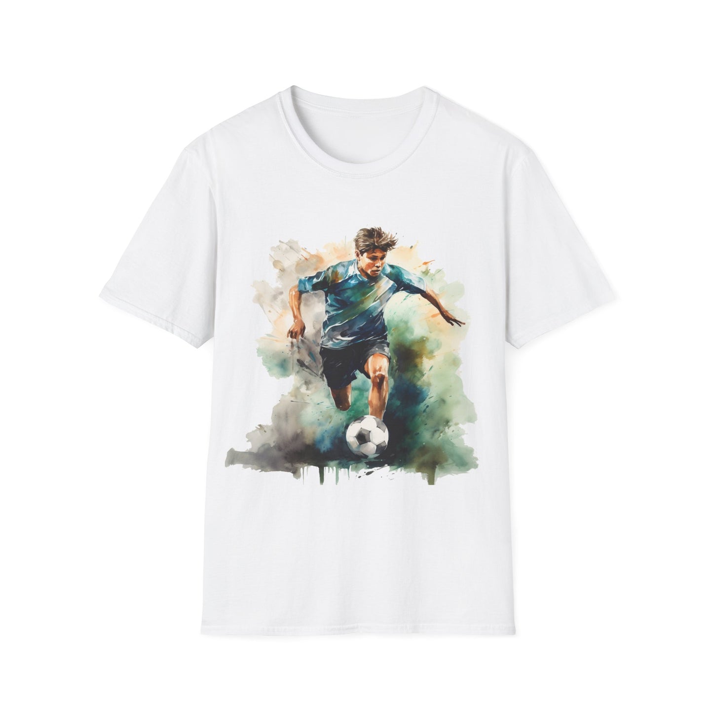 Dynamic Soccer Player Unisex Softstyle T-Shirt