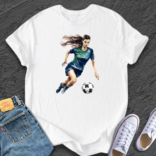 Watercolour Lady Football Tee