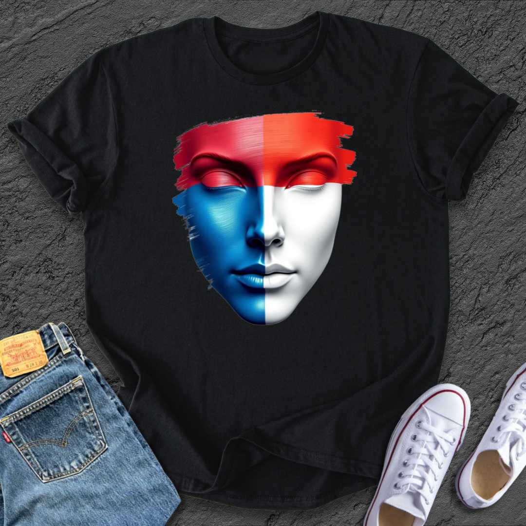 Red White & Blue Face Tee