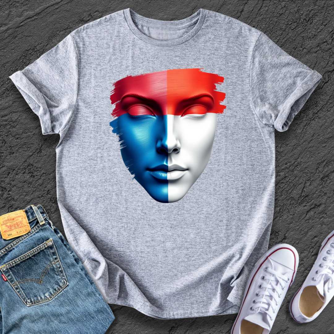 Red White & Blue Face Tee