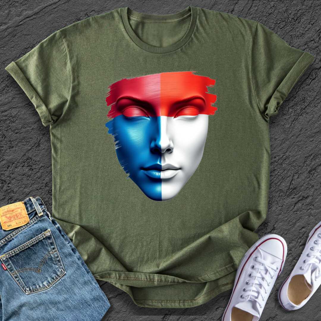 Red White & Blue Face Tee