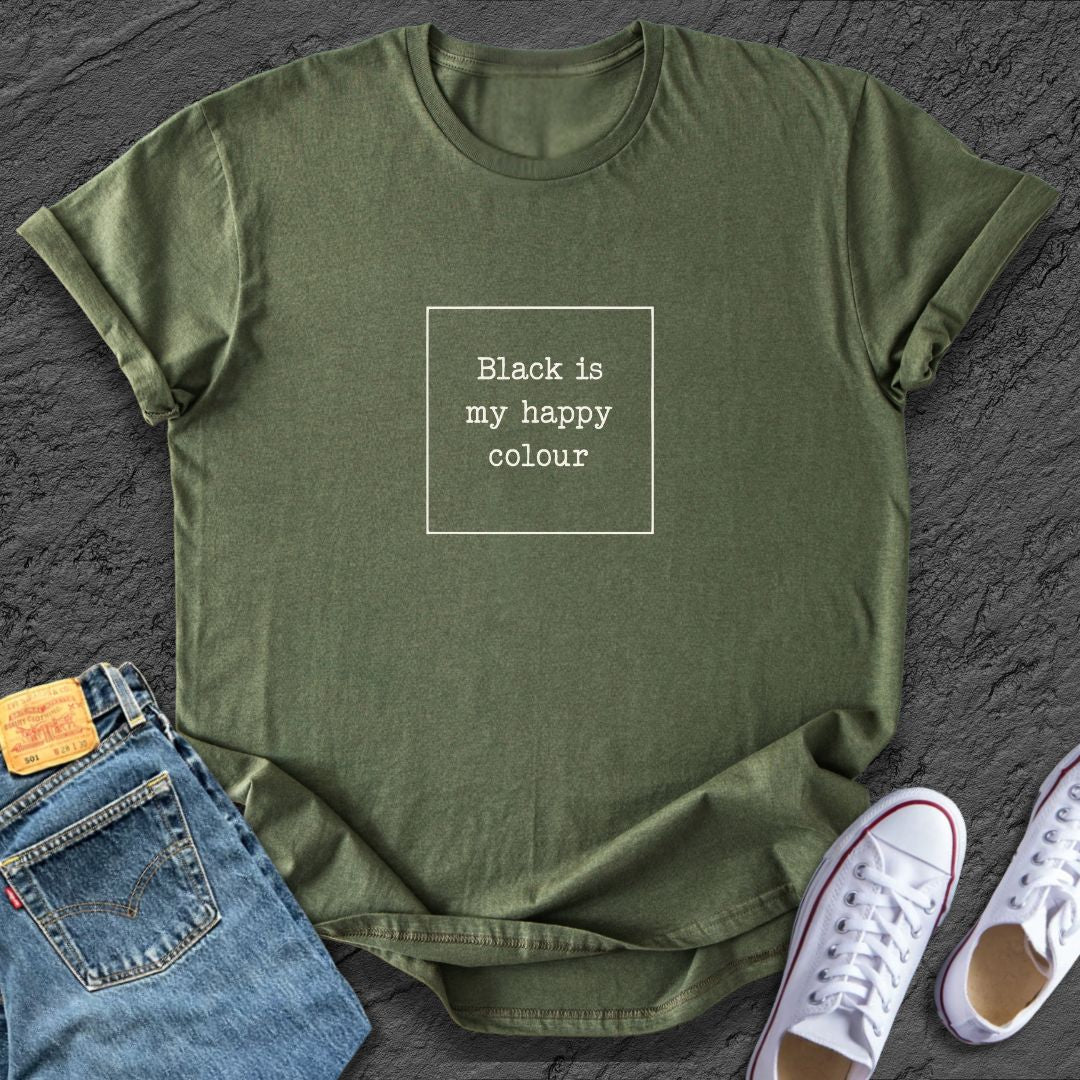 Black Happy Colour Tee