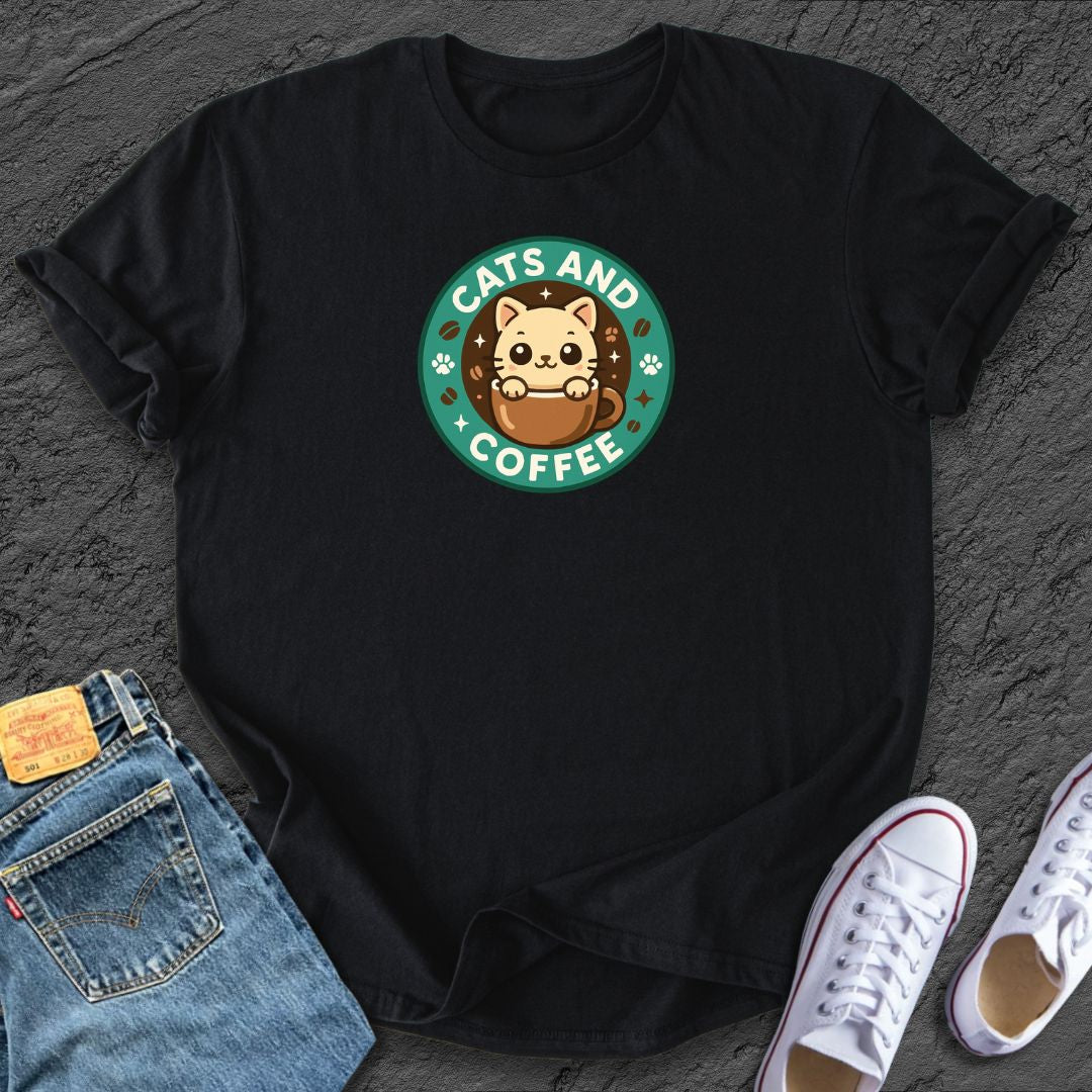 Cats and Coffee Tee