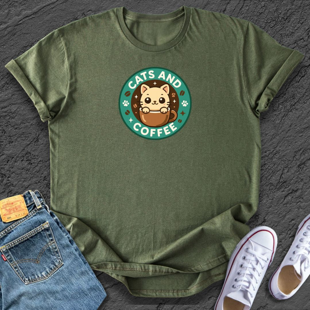 Cats and Coffee Tee