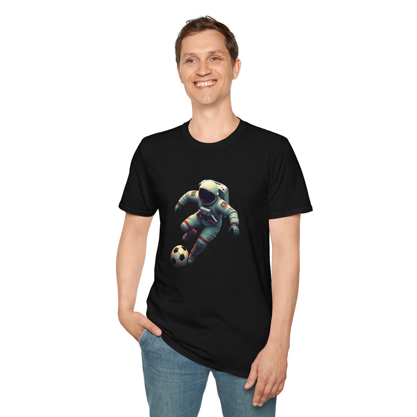 Astronaut Football Soccer Unisex Softstyle T-Shirt