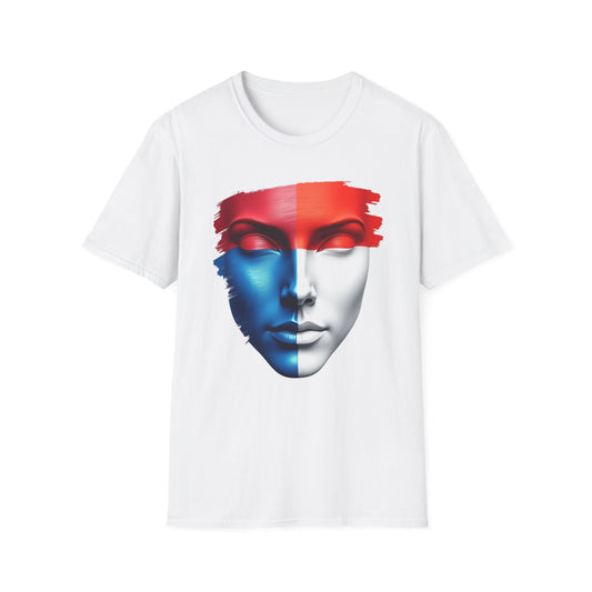 Artistic Face Unisex T-Shirt | Abstract Design Tee for Art Lovers | Casual Wear, Gift for Friends, Unique Style, Anniversary, Birthdays