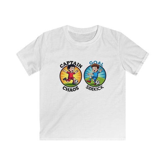 Kids T-Shirt: Captain Chaos & Goal Sidekick