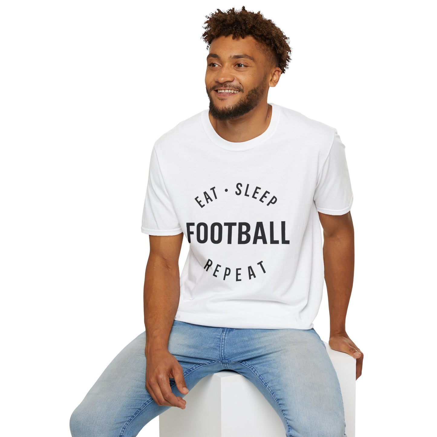 Football Lover Unisex T-Shirt, Eat Sleep Football Repeat Shirt