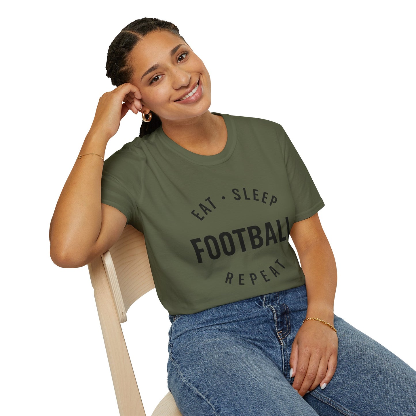 Football Lover Unisex T-Shirt, Eat Sleep Football Repeat Shirt